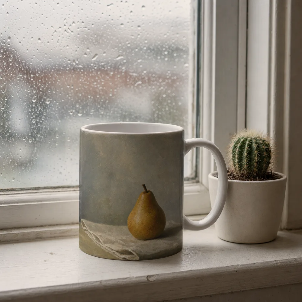 Illustrative mockup: One Pear as a mug