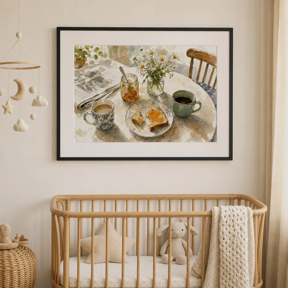 Illustrative mockup: Sunday, Half-Eaten as a framed print